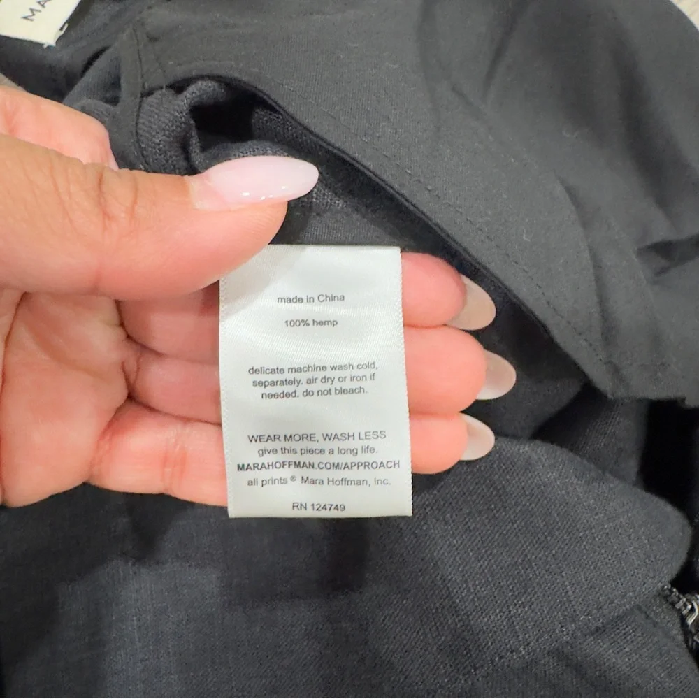 Mara Hoffman high waited wide leg linen black pants - Picture 9 of 9